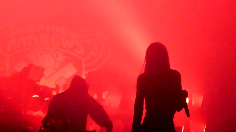 Snow Strippers under red lights, Saint Andrew's Hall